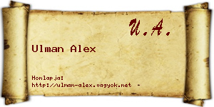 Ulman Alex névjegykártya